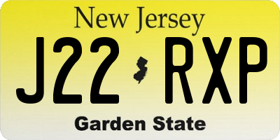 NJ license plate J22RXP