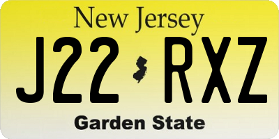 NJ license plate J22RXZ