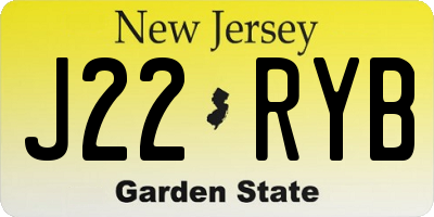 NJ license plate J22RYB