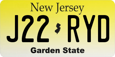 NJ license plate J22RYD