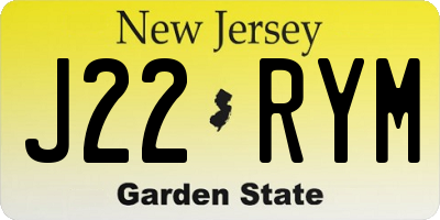 NJ license plate J22RYM