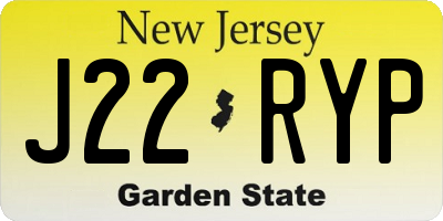NJ license plate J22RYP