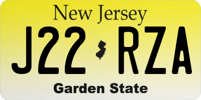 NJ license plate J22RZA