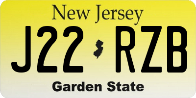 NJ license plate J22RZB