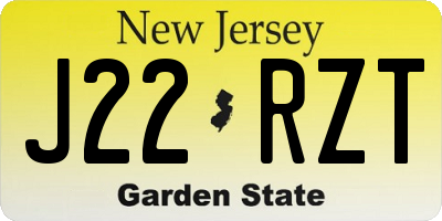 NJ license plate J22RZT