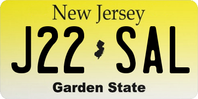 NJ license plate J22SAL
