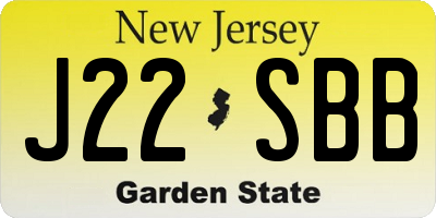 NJ license plate J22SBB