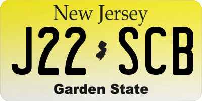 NJ license plate J22SCB