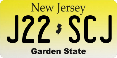 NJ license plate J22SCJ