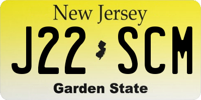 NJ license plate J22SCM