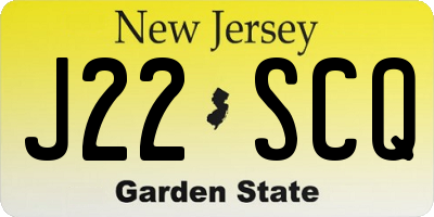 NJ license plate J22SCQ