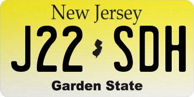 NJ license plate J22SDH