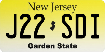 NJ license plate J22SDI