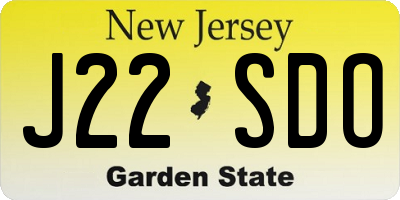 NJ license plate J22SDO