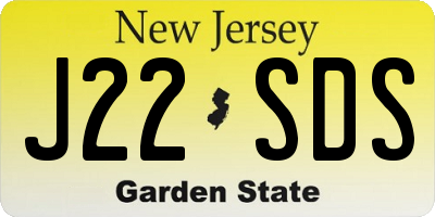 NJ license plate J22SDS