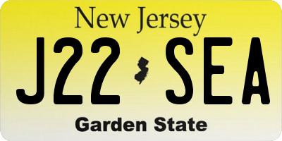 NJ license plate J22SEA