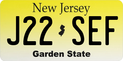 NJ license plate J22SEF