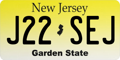 NJ license plate J22SEJ