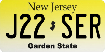 NJ license plate J22SER
