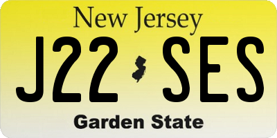 NJ license plate J22SES