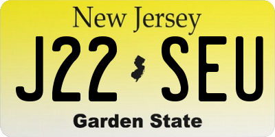 NJ license plate J22SEU