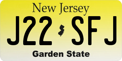 NJ license plate J22SFJ