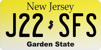 NJ license plate J22SFS