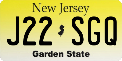 NJ license plate J22SGQ