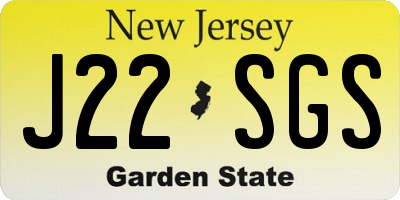 NJ license plate J22SGS