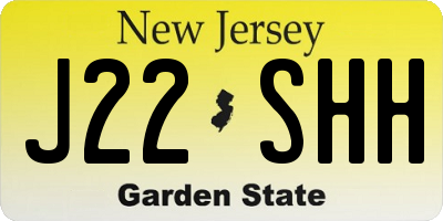 NJ license plate J22SHH