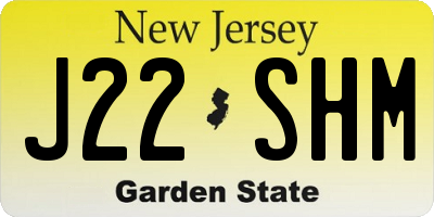NJ license plate J22SHM