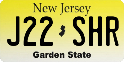NJ license plate J22SHR