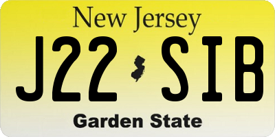 NJ license plate J22SIB