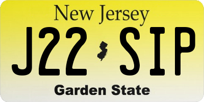 NJ license plate J22SIP