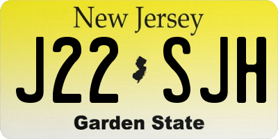 NJ license plate J22SJH