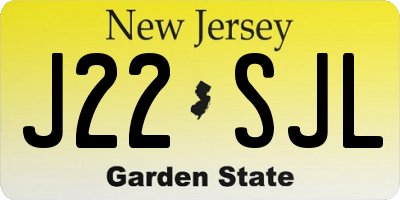 NJ license plate J22SJL