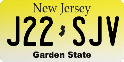NJ license plate J22SJV