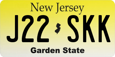 NJ license plate J22SKK