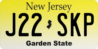 NJ license plate J22SKP
