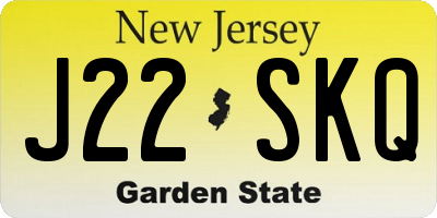 NJ license plate J22SKQ