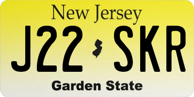 NJ license plate J22SKR
