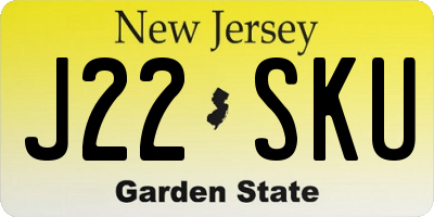 NJ license plate J22SKU