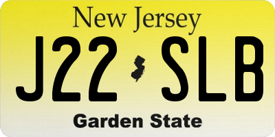 NJ license plate J22SLB