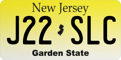 NJ license plate J22SLC