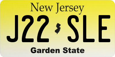 NJ license plate J22SLE
