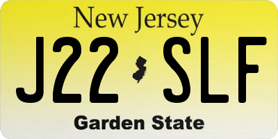 NJ license plate J22SLF