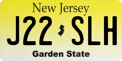 NJ license plate J22SLH