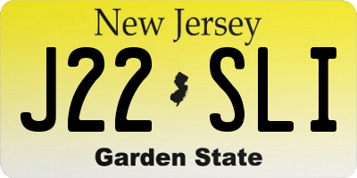 NJ license plate J22SLI