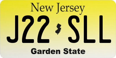 NJ license plate J22SLL