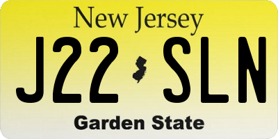 NJ license plate J22SLN